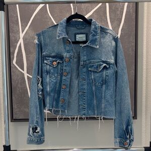 Forever 21 Distressed Blue Jean Jacket